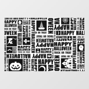 Halloween Custom Cool Whimsical Typografy Black Fensteraufkleber