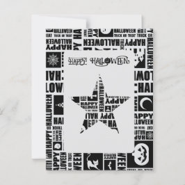 Halloween Custom Cool Whimsical Typografy Black Postkarte