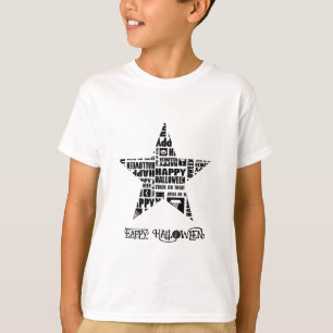Halloween Custom Cool Whimsical Typografy Black T-Shirt