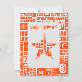 Halloween Custom Cool Whimsical Typografy Orange Postkarte