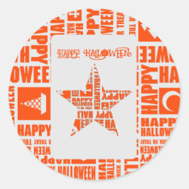Halloween Custom Cool Whimsical Typografy Orange Runder Aufkleber