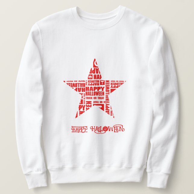 Halloween Custom Cool Whimsical Typografy Red Sweatshirt (Design vorne)