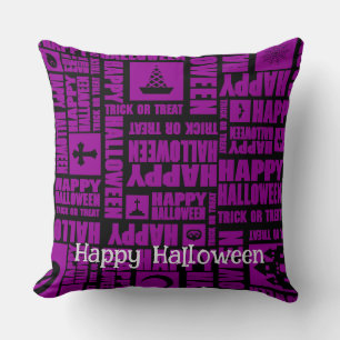 Halloween Custom Whimsical Cool Funny Lila Kissen