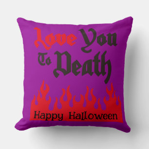 Halloween Custom Whimsical Funny Lila Liebe Kissen