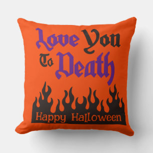 Halloween Custom Whimsical Funny Lila Liebe Kissen