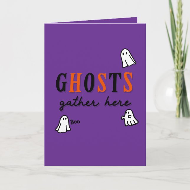 Halloween Custom Whimsical Funny Modern Lila Karte (Vorderseite)