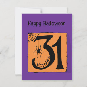 Halloween Custom Whimsical Funny Modern Lila Postkarte