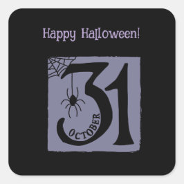 Halloween Custom Whimsical Funny Modern Lila Quadratischer Aufkleber