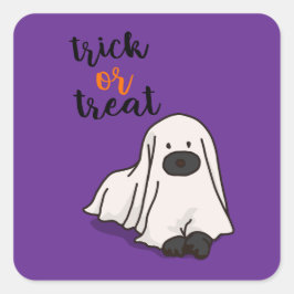 Halloween Custom Whimsical Funny Modern Lila Quadratischer Aufkleber