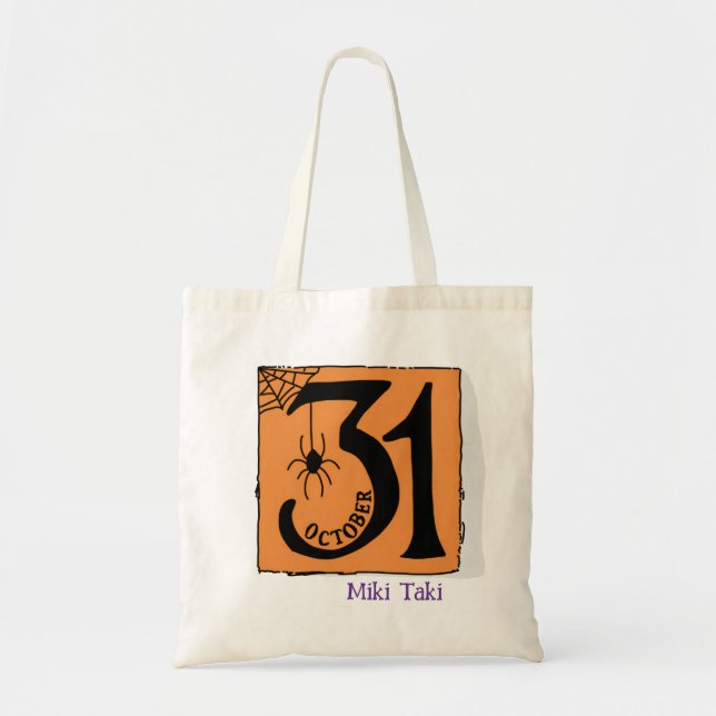 Halloween Custom Whimsical Funny Modern Tragetasche (Vorne)