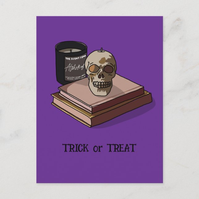 Halloween Custom Whimsical Funny Skull Postkarte (Vorderseite)