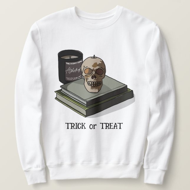 Halloween Custom Whimsical Funny Skull Sweatshirt (Design vorne)