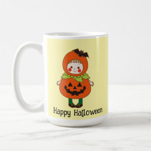 Halloween Custom Whimsical Niedlich Pumpkin Girl Kaffeetasse