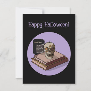 Halloween Custom Whimsical Skull Modern Lila Postkarte