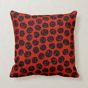 Halloween Customize Red Pumpkin Cotton 16"X16" Kissen