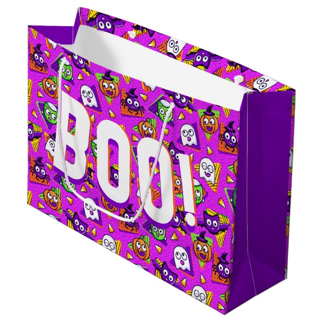 Halloween Cute Character BOO Gift Bag Große Geschenktüte (Vorderseite Schrägansicht)