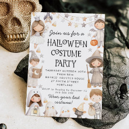 Halloween Cute Costume Party Invitation Einladung