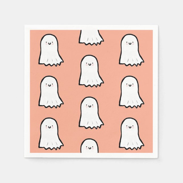 Halloween Cute Ghost Pattern Serviette (Vorderseite)