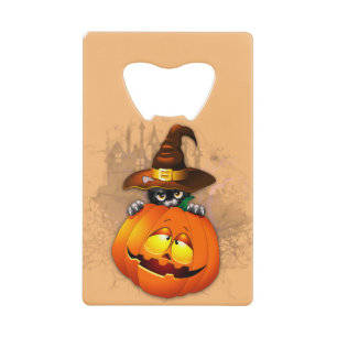 Halloween Cute Kitty Witch et ami Citrouille