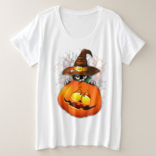 Halloween Cute Kitty Witch et ami Citrouille