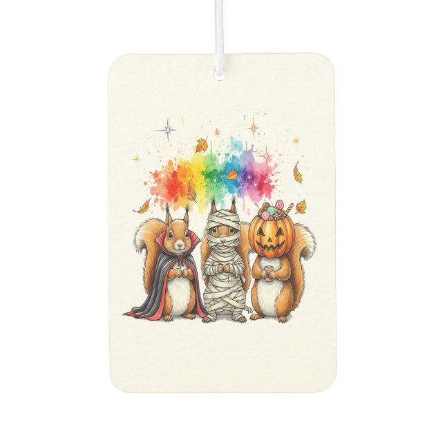 Halloween Cute Squirrels Costume Autolufterfrischer (Vorderseite)
