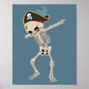 Halloween Dab Skeleton Pirate Dance Poster