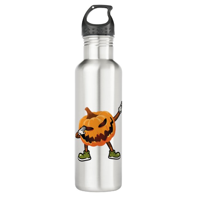 Halloween Dabbing Kürbislaterne Pumpkin Halloween Edelstahlflasche (Vorderseite)