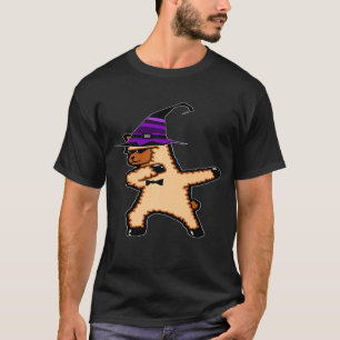 Halloween Dabbing Lama Alpaka Hexenhut Kostüm T-Shirt