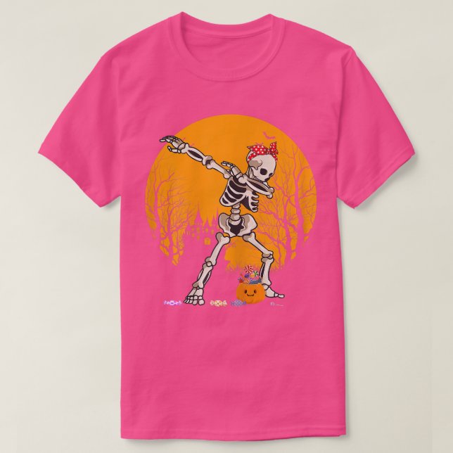 Halloween Dabbing Skeleton Kostüme Kinder Mädchen  T-Shirt (Design vorne)