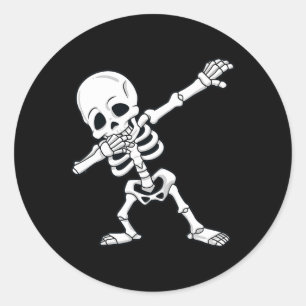 Halloween Dabbing Skeletts Boys Girls Kids Dab Runder Aufkleber