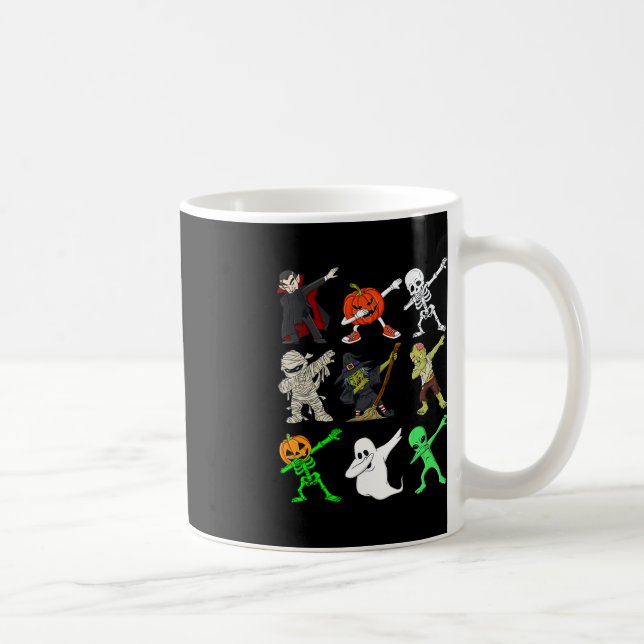 Halloween Dabbing Vampir Hexen und Monster Boys Kaffeetasse (Rechts)