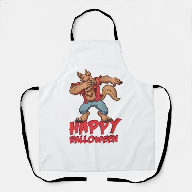 Halloween Dabbing Werwolf Halloween-Kostüm Schürze (Vorderseite)