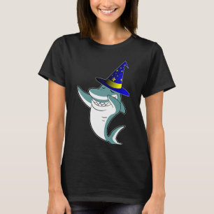 Halloween Dabbing Wizard Shark Magic Hexenhut Cos T-Shirt