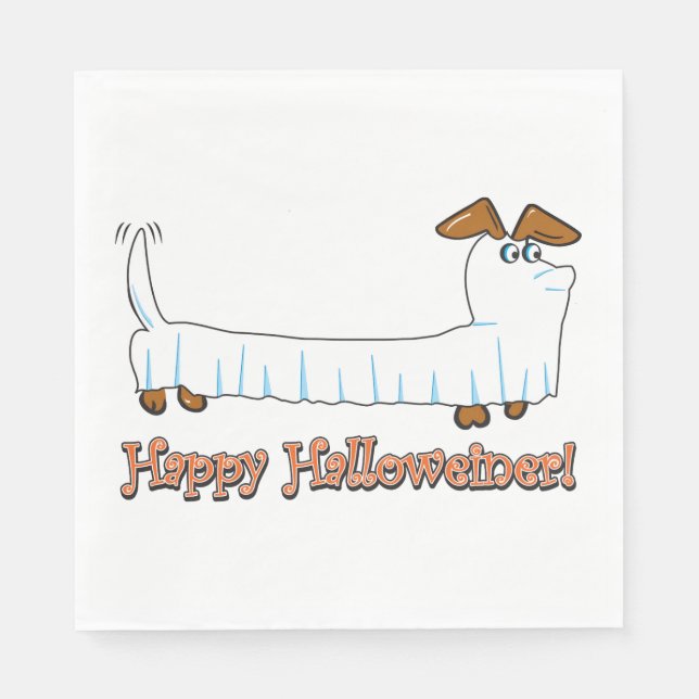 Halloween Dachschund Ghost Serviette (Vorderseite)