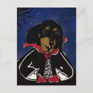Halloween Dachshund Postkarte