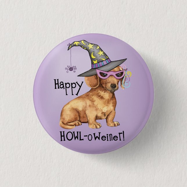 Halloween-Dackel Button (Vorderseite)