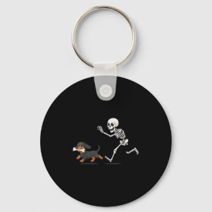 Halloween Dackel Funny Skeleton Jagen Hunde Männer Schlüsselanhänger