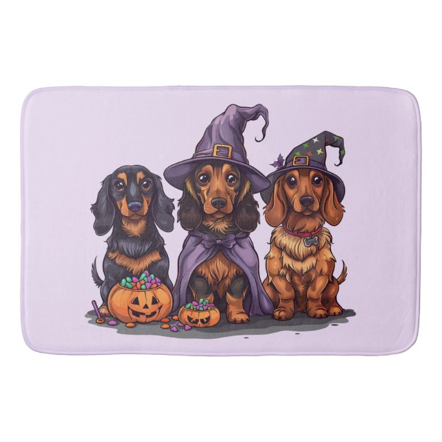 Halloween Dackel Hexenhunde Badematte (Vorderseite)