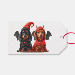 Halloween Dackel Hunde Devil Bat Geschenkanhänger