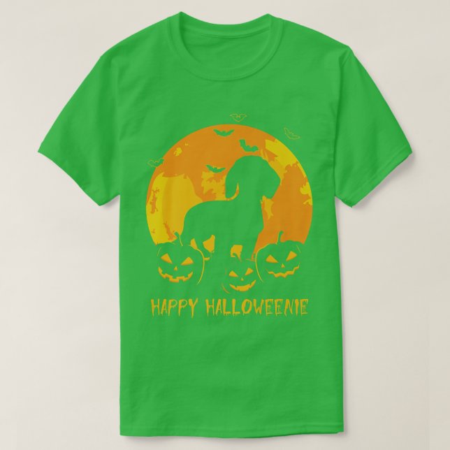 Halloween Dackel Kürbislaterne Dog Pumpkin Fun T-Shirt (Design vorne)