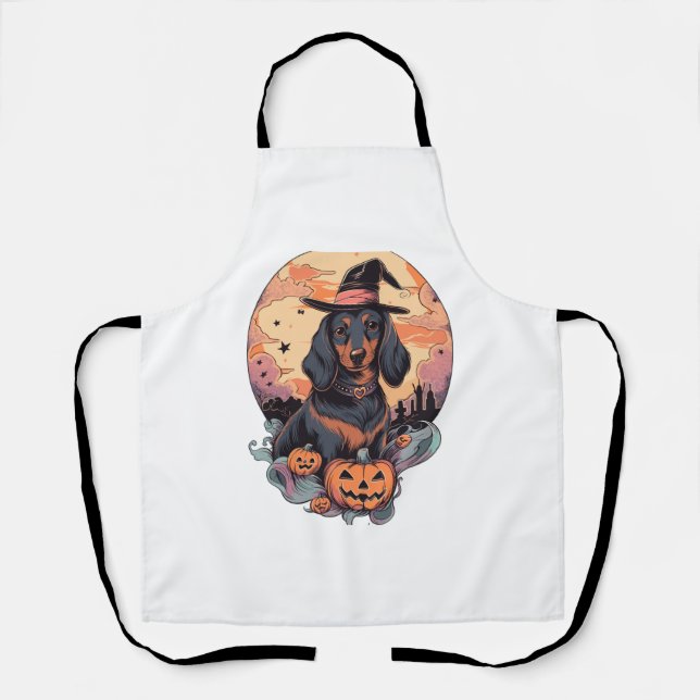 Halloween-Dackel Schürze (Vorderseite)