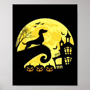 Halloween Dackel Würstchen Dackel Moonshine Sausag Poster