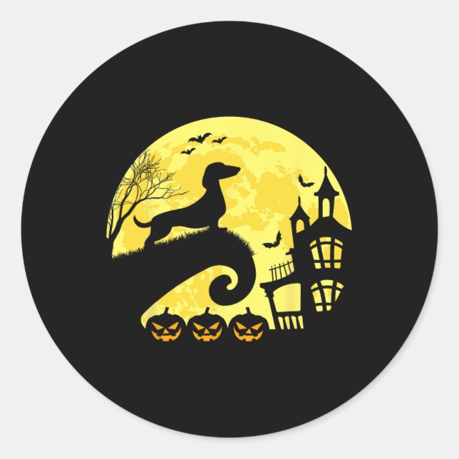 Halloween Dackel Würstchen Dackel Moonshine Sausag Runder Aufkleber (Vorderseite)