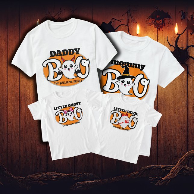 Halloween Daddy Boo Devil Family Matching T-Shirt (Von Creator hochgeladen)