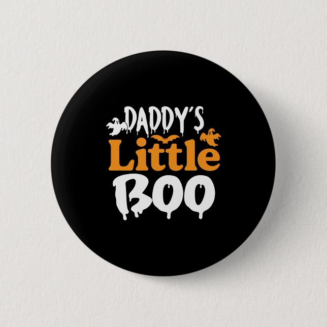 Halloween Daddy Little Boo Birthday Button (Vorderseite)