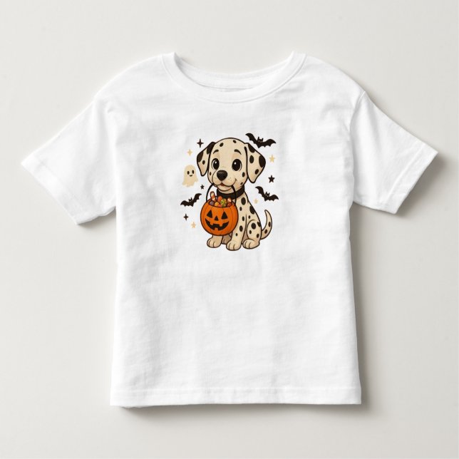 Halloween Dalmatiner Dog Trick oder Tree Kleinkind T-shirt (Vorderseite)