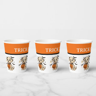 Halloween Dalmatiner Dog Trick oder Tree Pappbecher