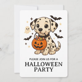 Halloween Dalmatiner Hundtrick oder Treat Party Einladung