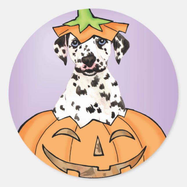 Halloween-Dalmatiner Runder Aufkleber (Vorderseite)