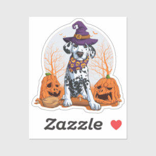 Halloween Dalmatiner Square Sticker